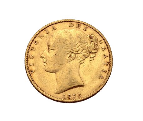 Queen Victoria Full Gold Sovereign Coin Young Head 1878
