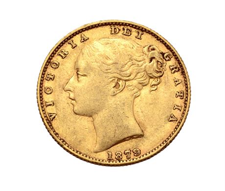 Queen Victoria Full Gold Sovereign Coin Young Head 1879