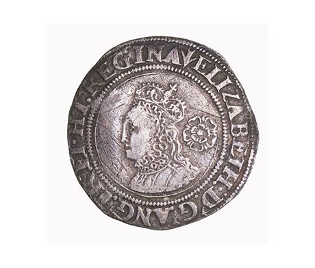 Queen Elizabeth I English silver sixpence